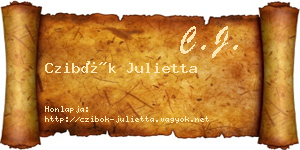 Czibók Julietta névjegykártya